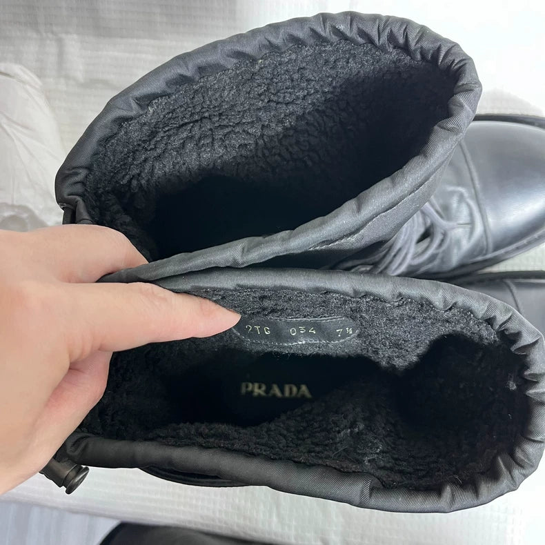 Prada Black High-Top Boots Size 41.5