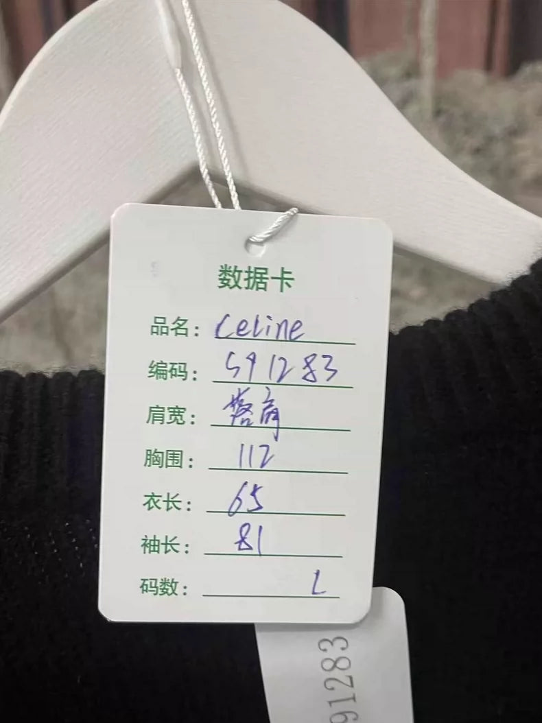 Celine Black Sweater with Logo