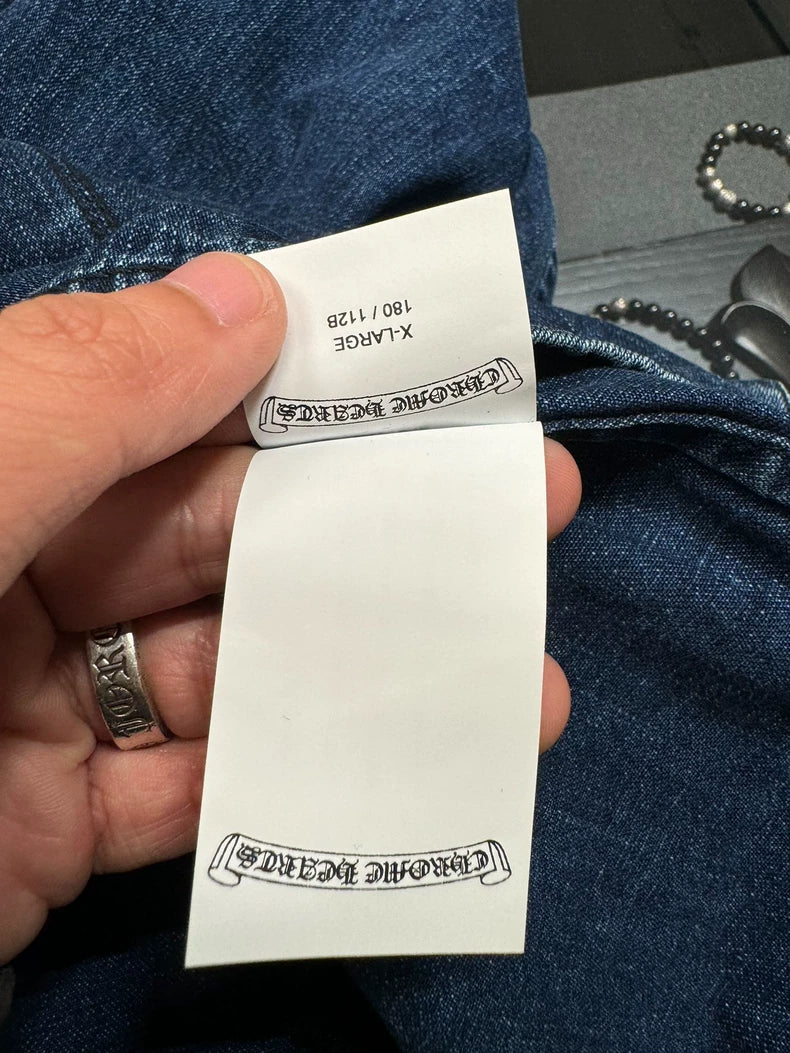 Chrome Hearts Denim Shirt with Arm Patches-yf