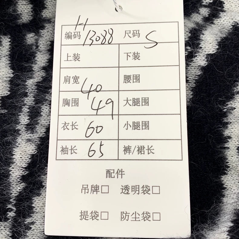 Saint Laurent Black and White Knit Sweater