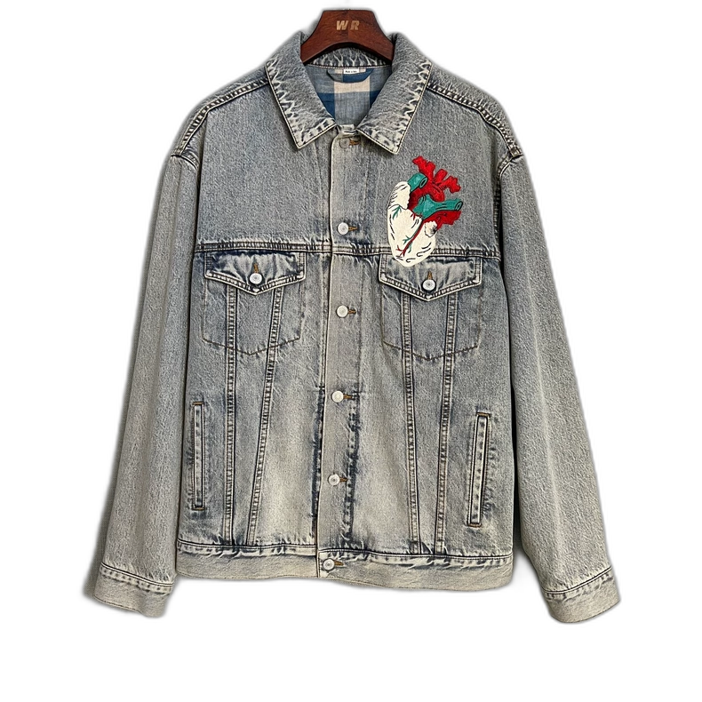 Hand Embroidered Clothing Embroidered Oversized Denim Jacket Gucci