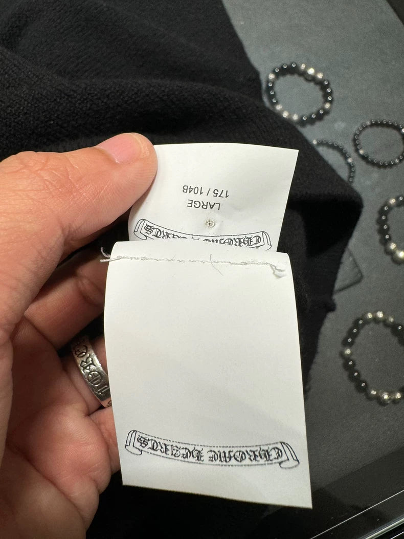 Chrome Hearts Black Cashmere Cross Patch Hoodie-yf