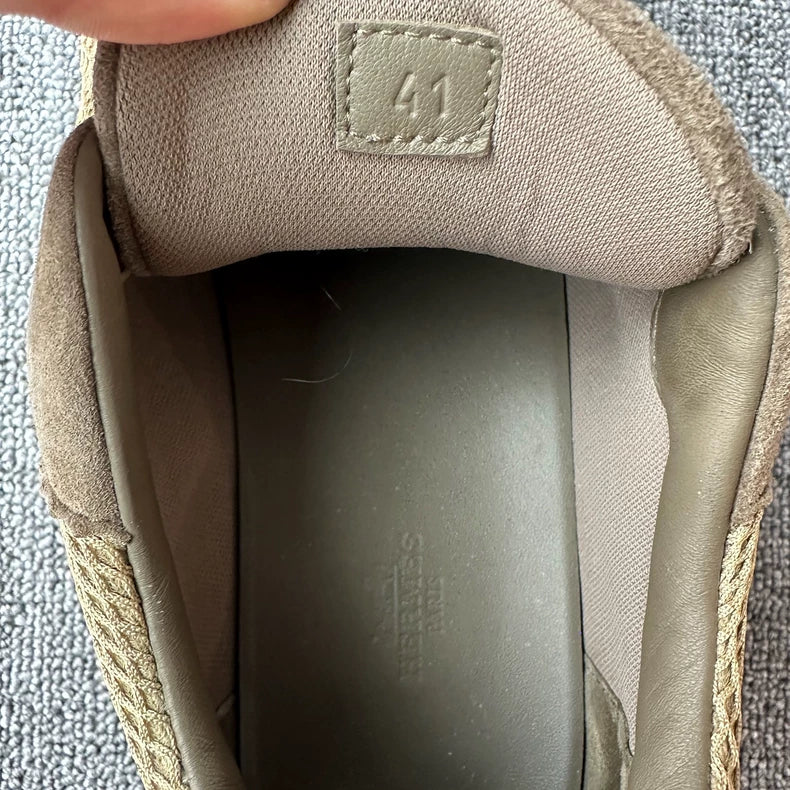 Hermes Olive Green Bouncing Low Top Sneakers