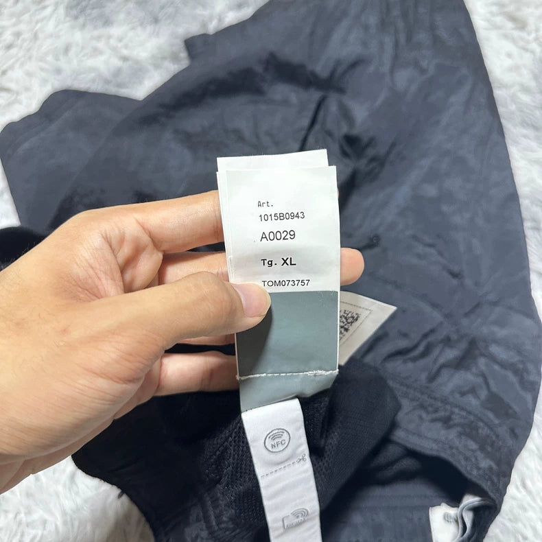 Stone Island Metal Nylon Logo Shorts Black-yf