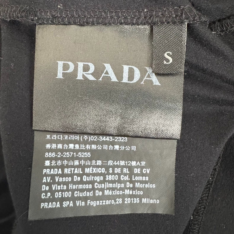 Prada Black Nylon Logo Short Sleeve Shirt-yf