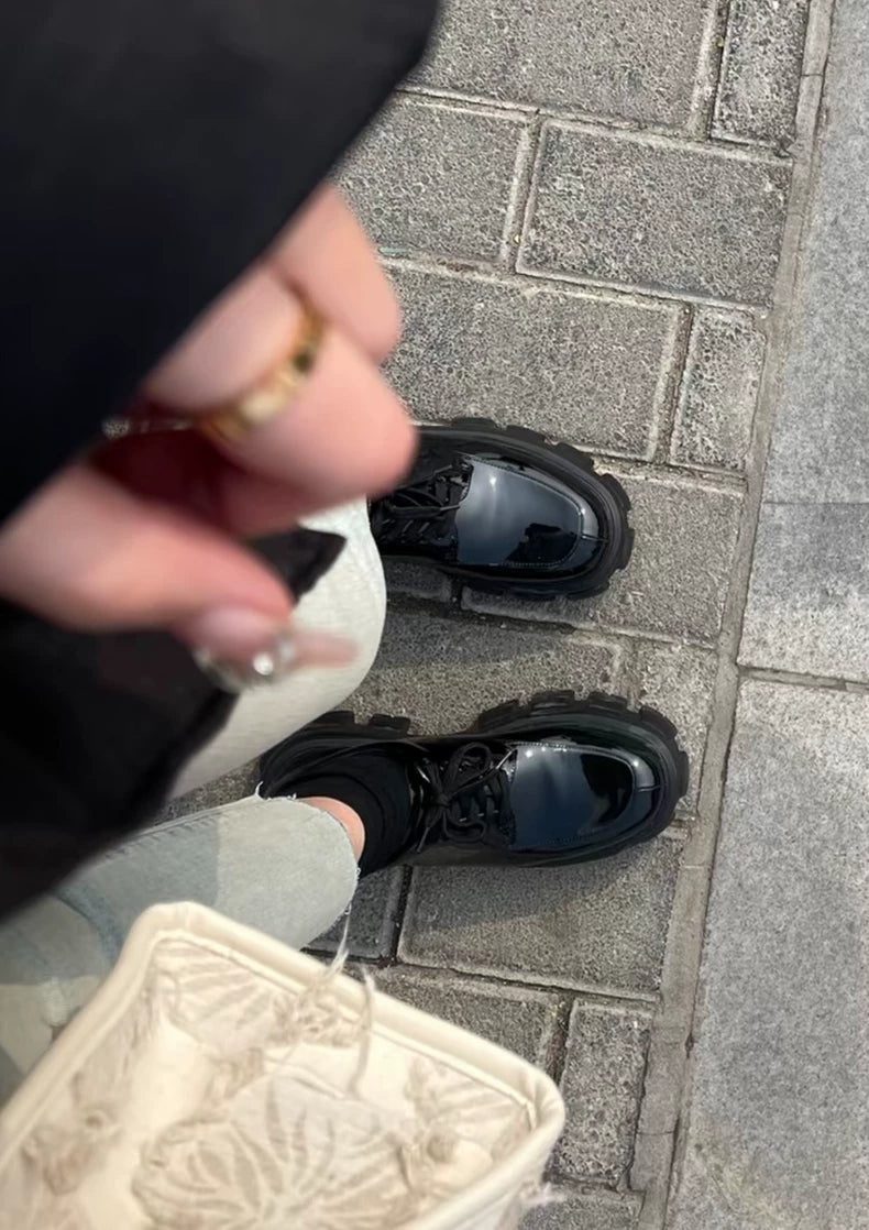 Prada Monolith Thick Sole Black Shoes-zp