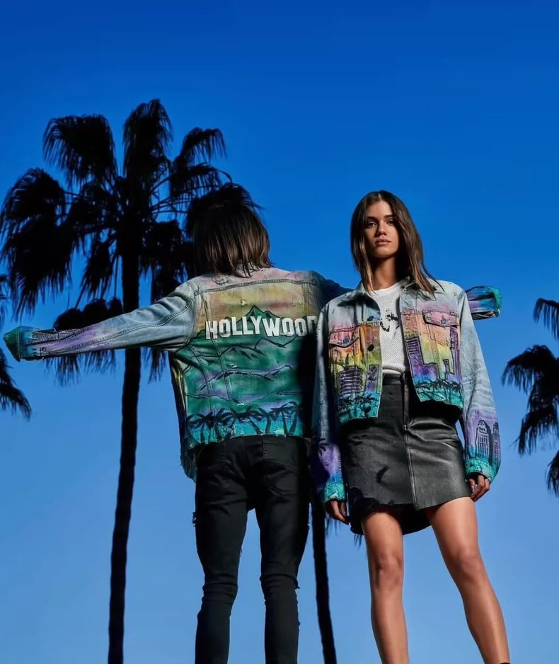 Vintage Airbrush Hollywood Trucker Jacket