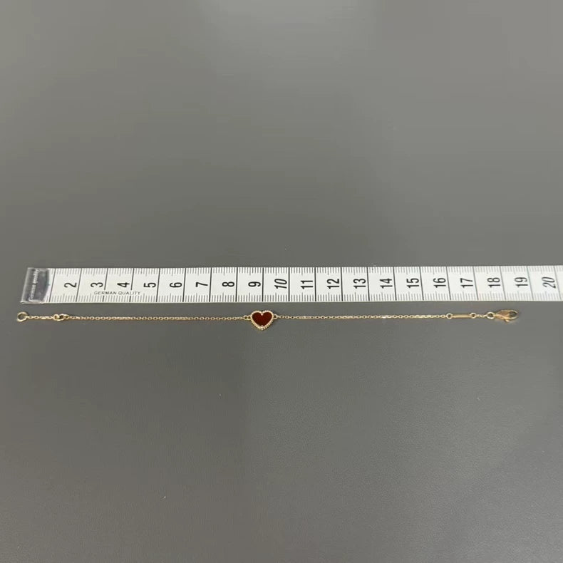 VCA Red Heart Bracelet with Gold Accents