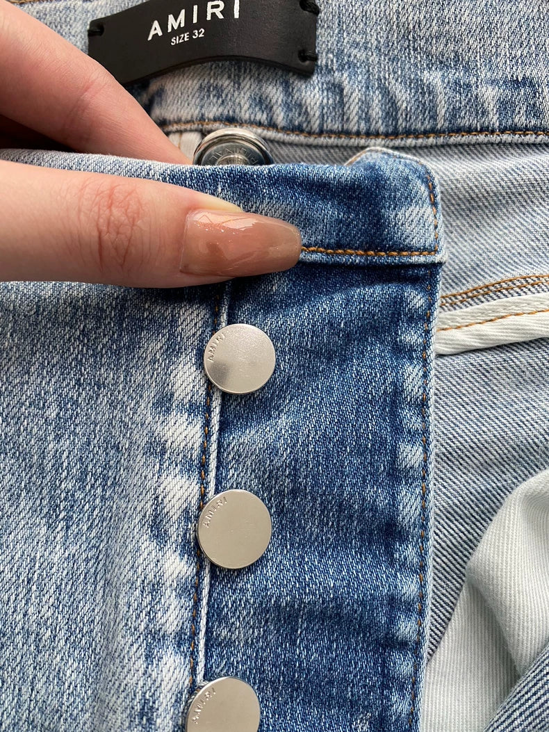 Amiri Playboy Collaboration Distressed Denim Pants