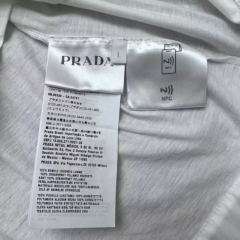 Prada White Short Sleeve T-Shirt with Pocket