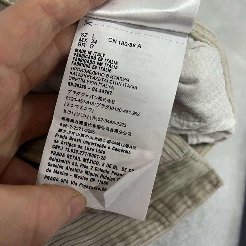 PRADA Corduroy Cargo Pants Size L