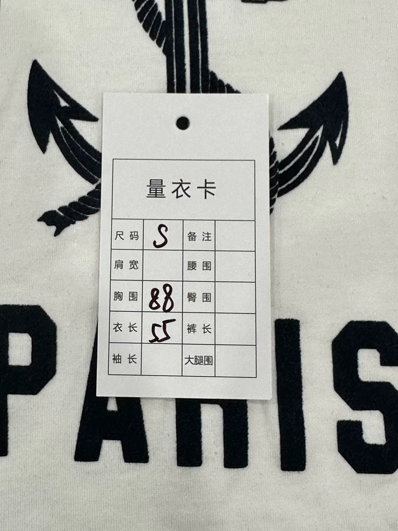 Celine White and Navy Anchor Short Sleeve Tee