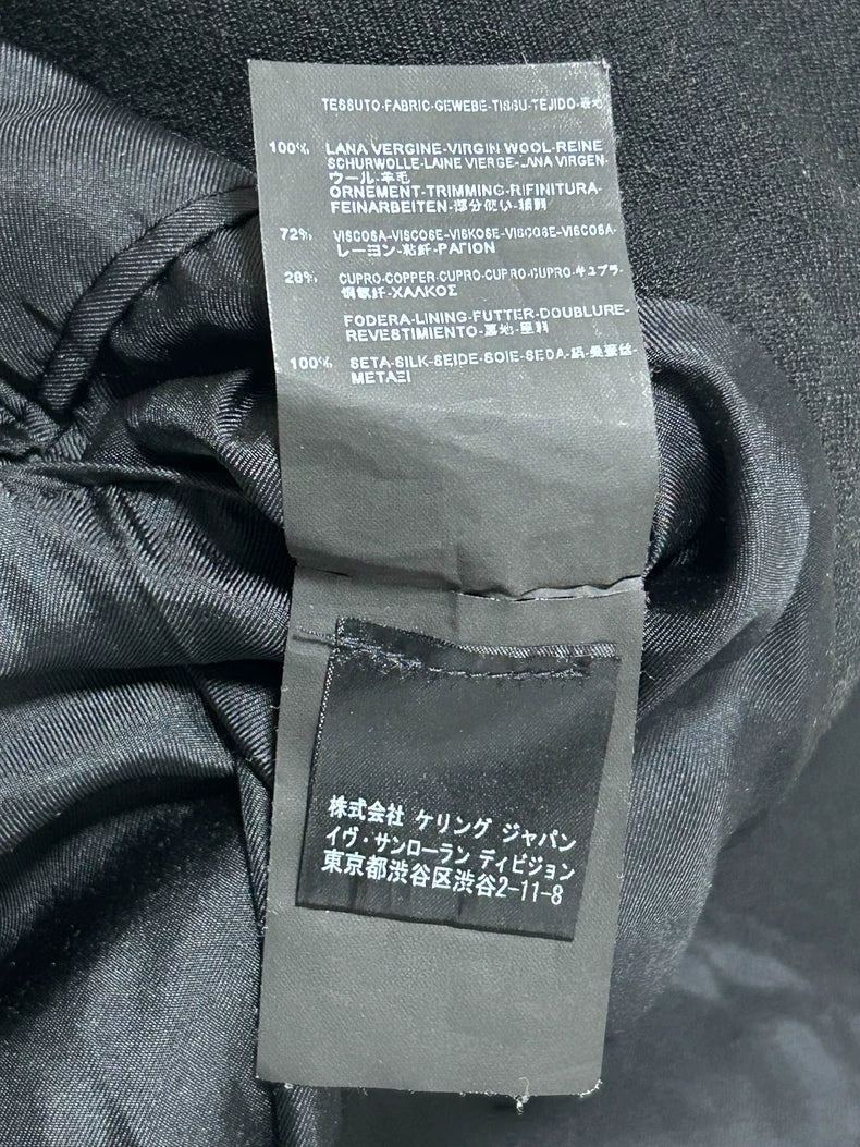 Saint Laurent Velvet Collar Wool Coat