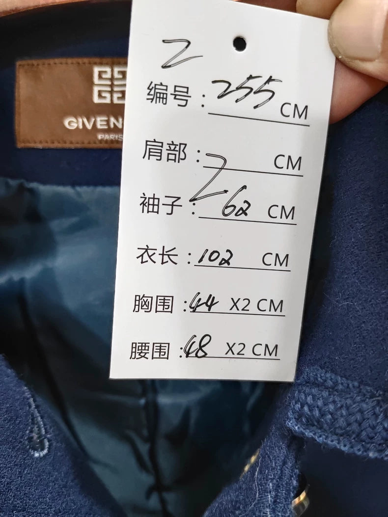 Givenchy Long Blue Alpaca Wool Coat