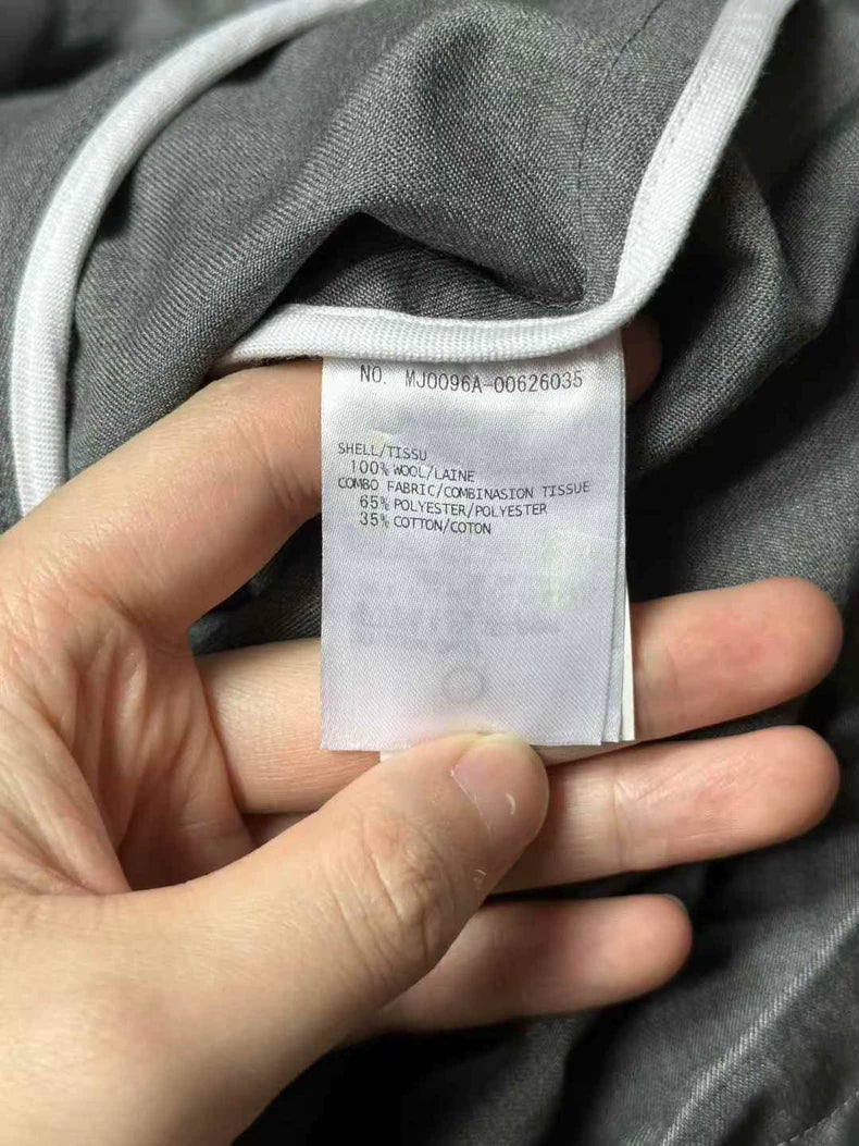 Grey Double Zip Wool Jacket