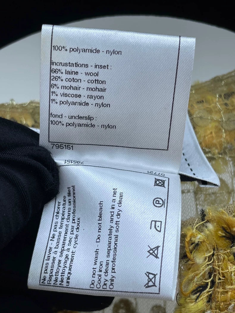 Chanel Gold Sheer Fringe Sequined Top