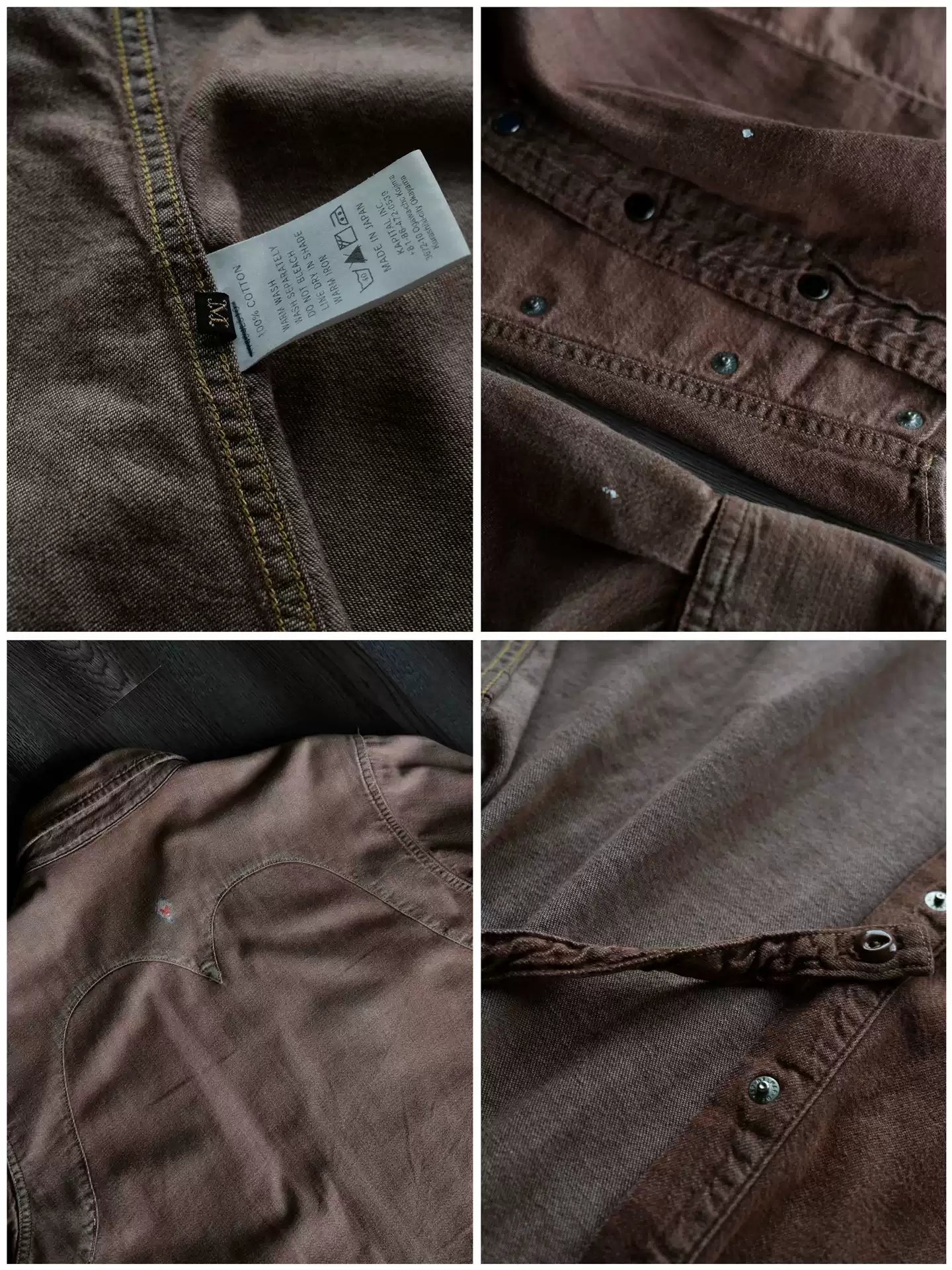 Kapital Out-of-print Old Navajo Bird Persimmon Dyed Denim Robe Western Shirt