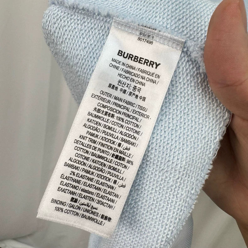 Burberry Blue Printed Letter Hoodie-yf