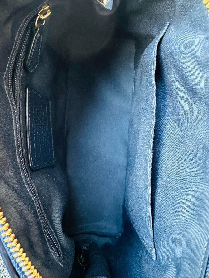 Coach Sierra Leather Handbag in Blue Beige