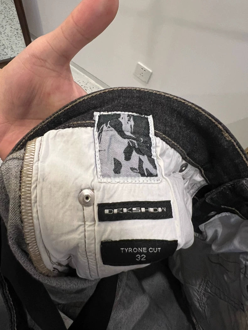 Rick Owens Patchwork Waxed Jeans