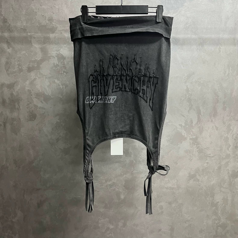 Givenchy Gray Logo Print Mini Skirt