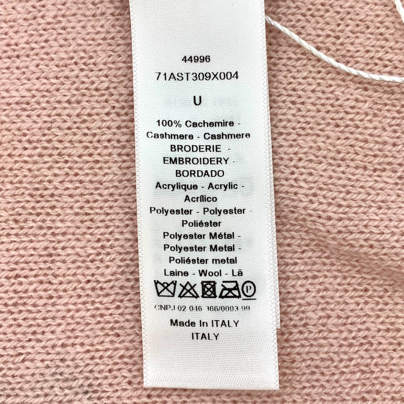 Pink Crab Zodiac Pattern Embroidered Scarf