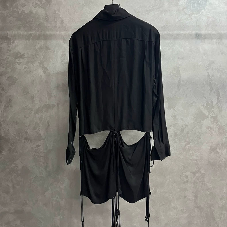 Black Hollow Long Sleeve Shirt by Loewe