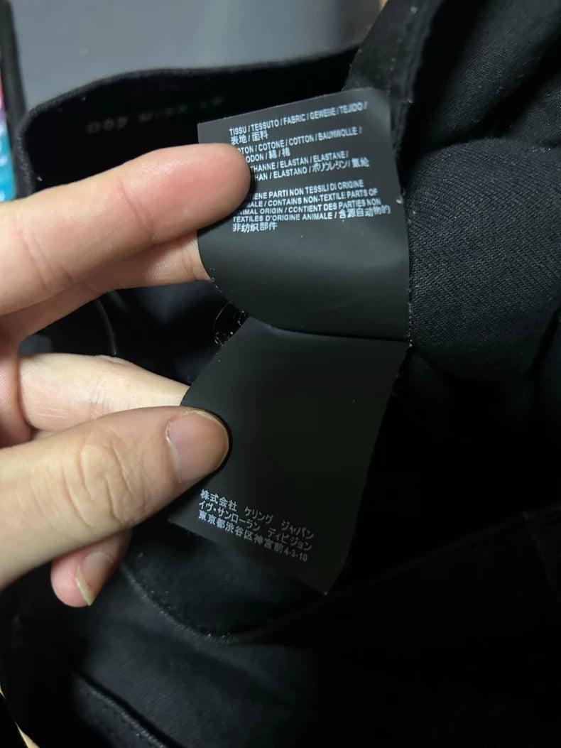 Saint Laurent Black Denim Pants with Frayed Hem