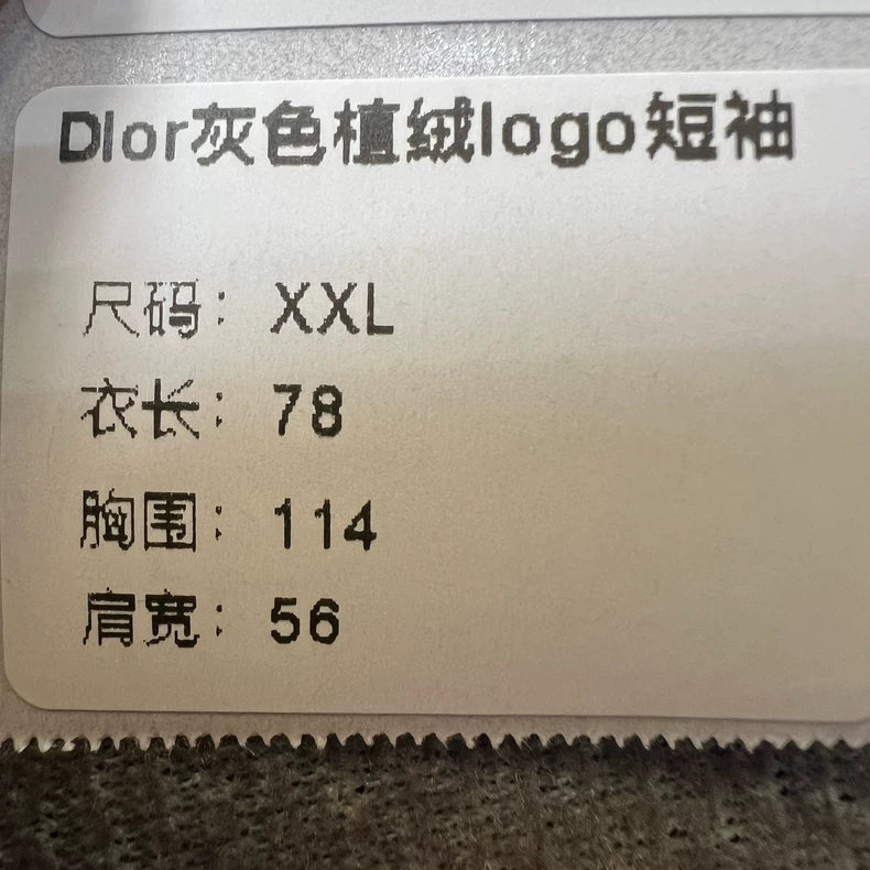 Dior Grey Logo Short Sleeve T-Shirt