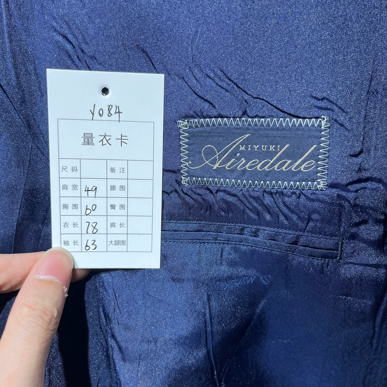 Vintage Blue Double-Breasted Wool Suit