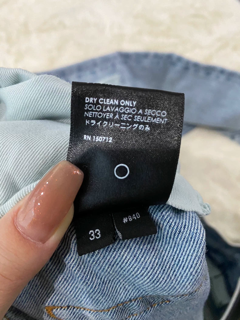 Amiri Blue and White Denim Pants