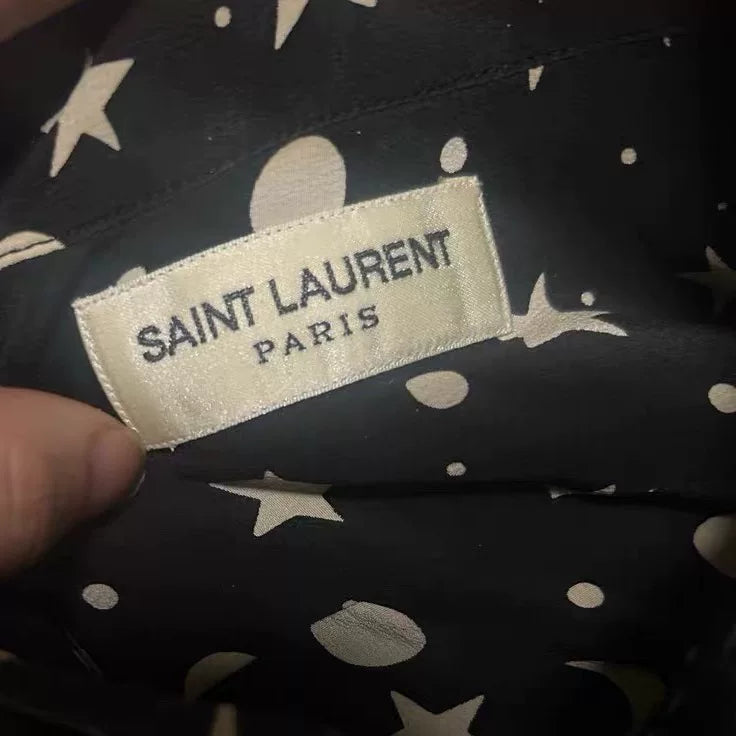 Saint Laurent 16AW Star Moon Silk Shirt