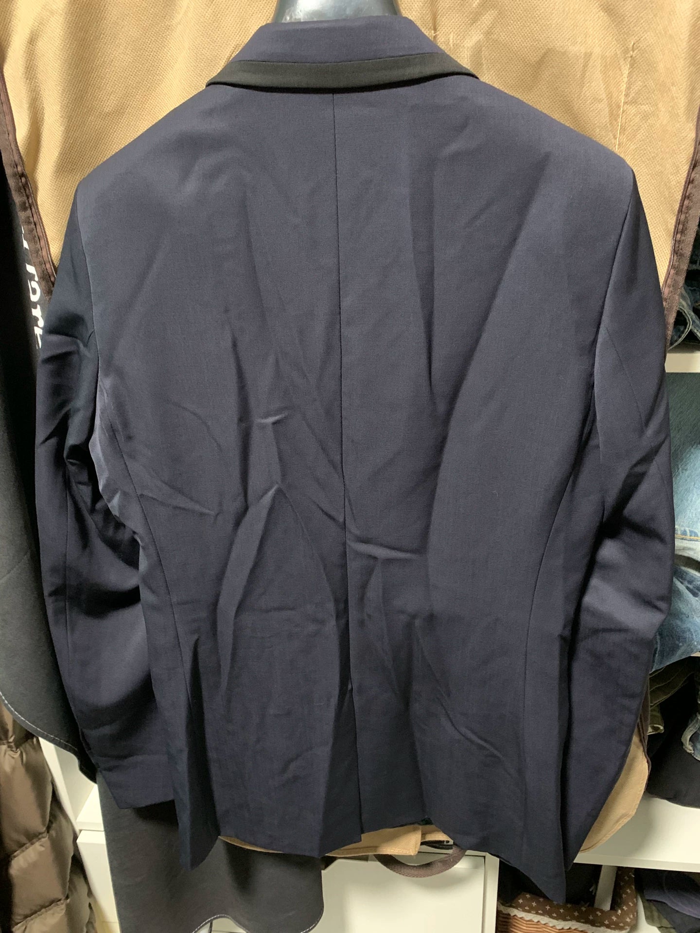 Dior Homme Wool Suit Jacket in Navy Blue