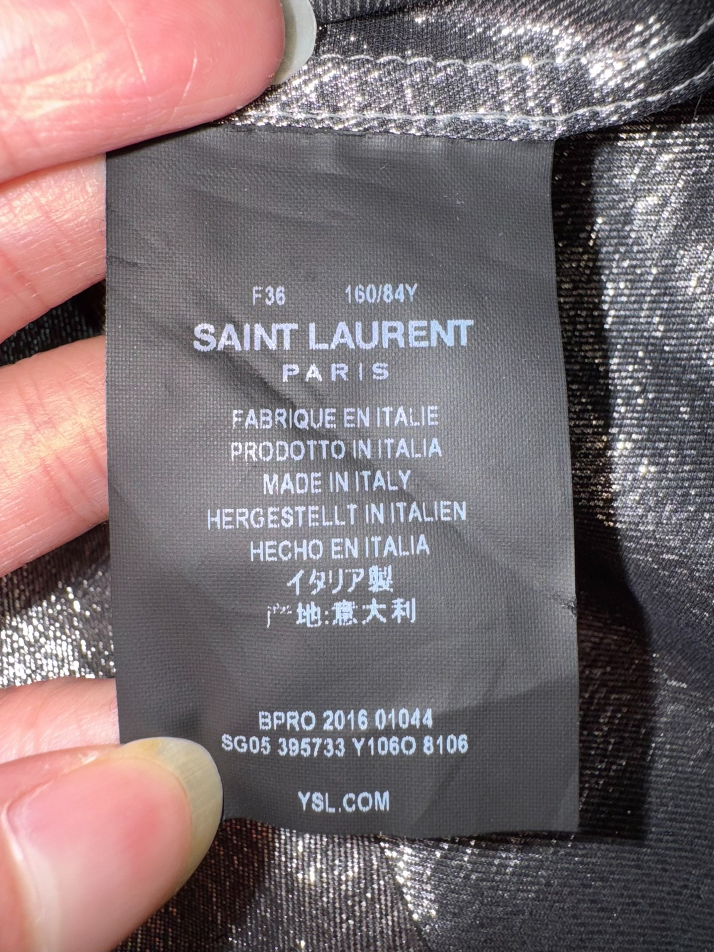 Saint Laurent Silver Silk Shirt