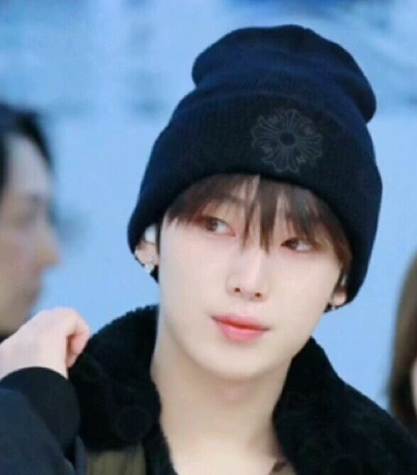 chrome hearts black embroidered knit beanie