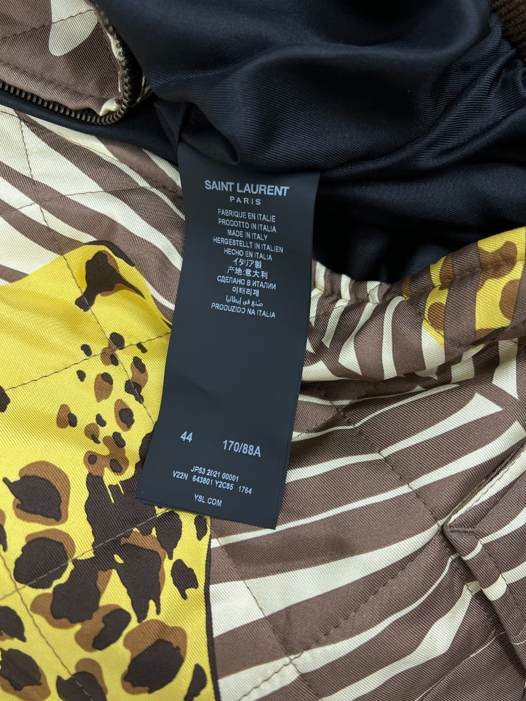 Saint Laurent Animal Print Quilted Jacket