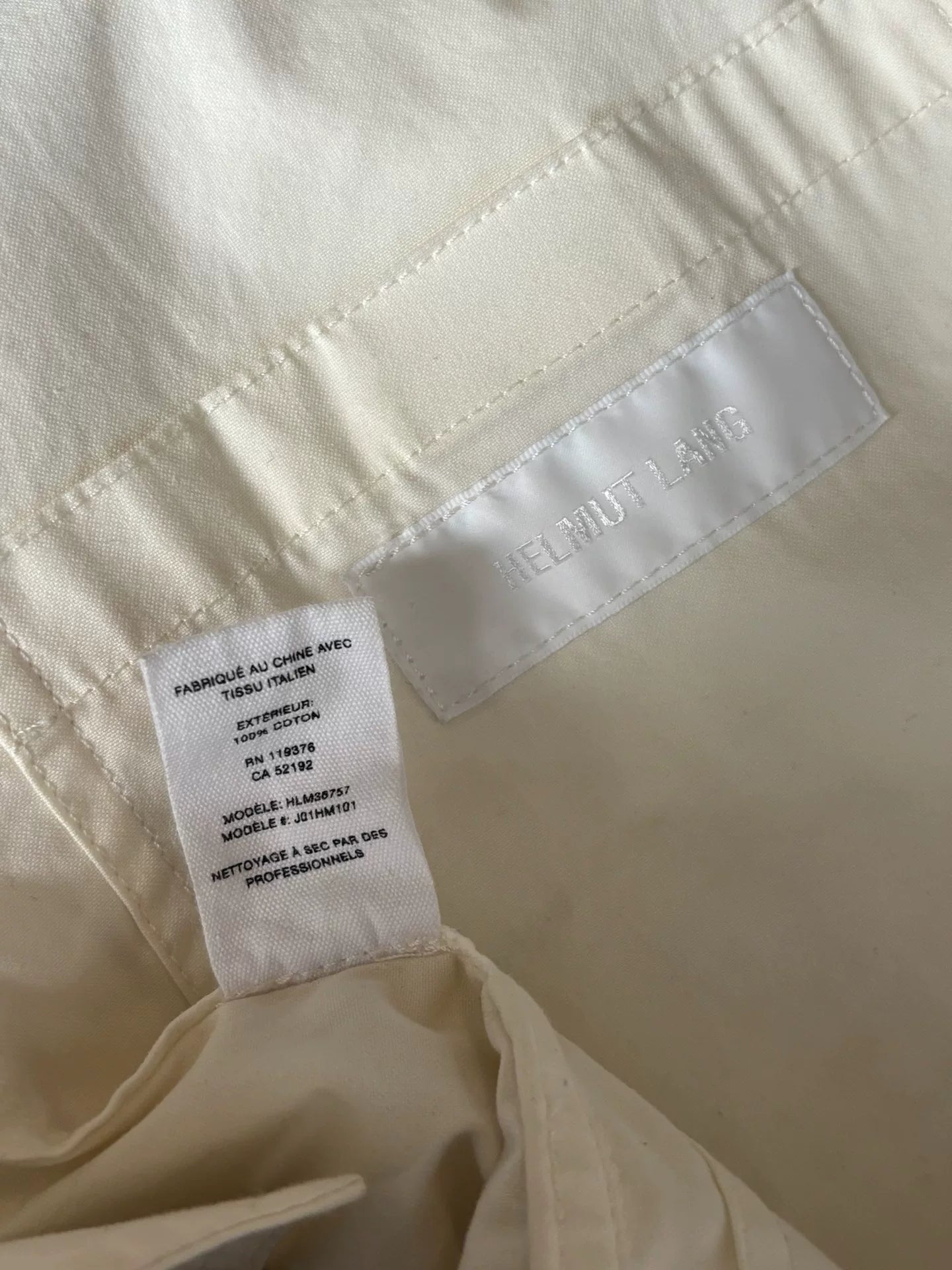 helmut lang short zip jacket in cream