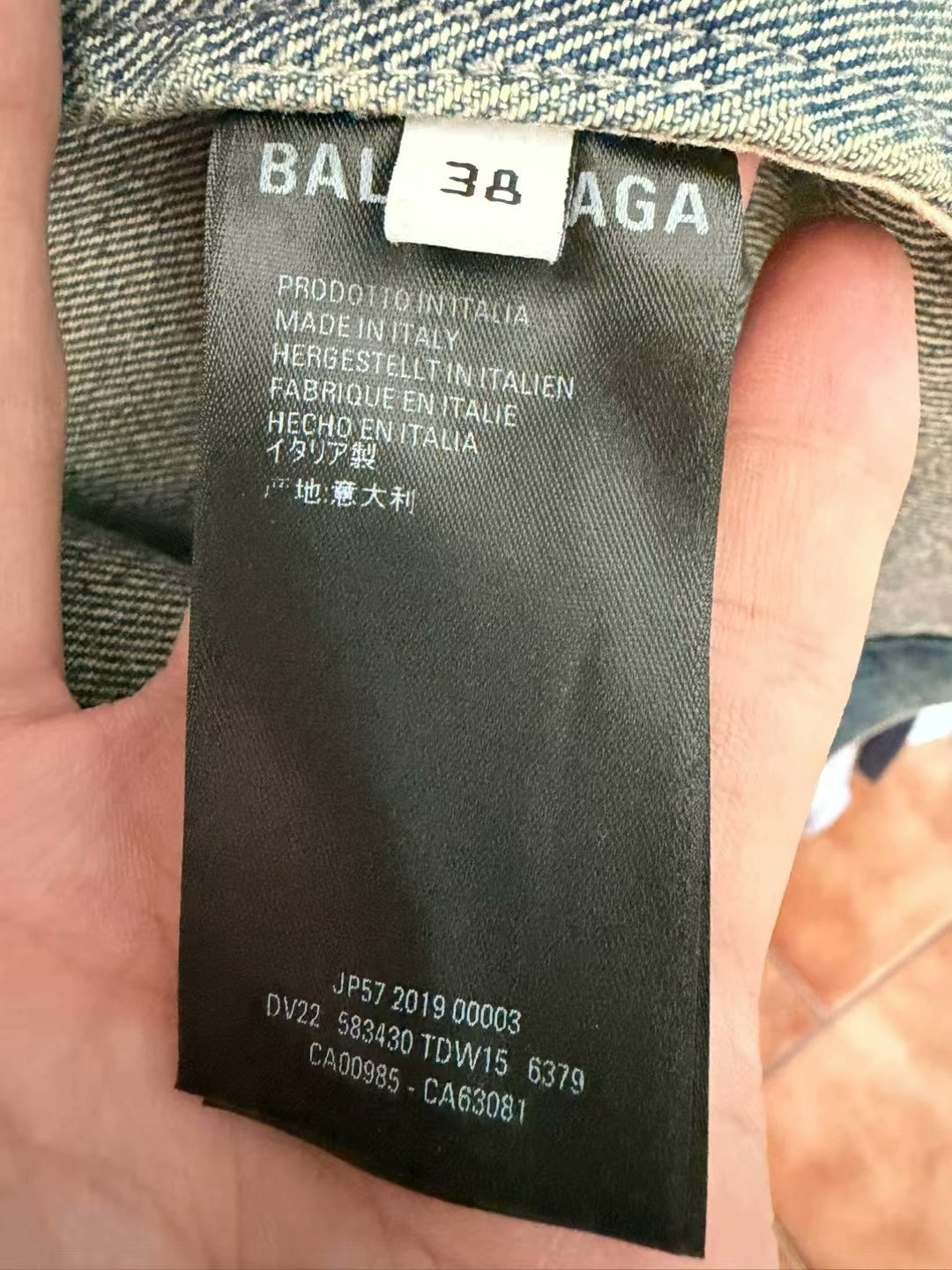 balenciaga logo printed denim jacket