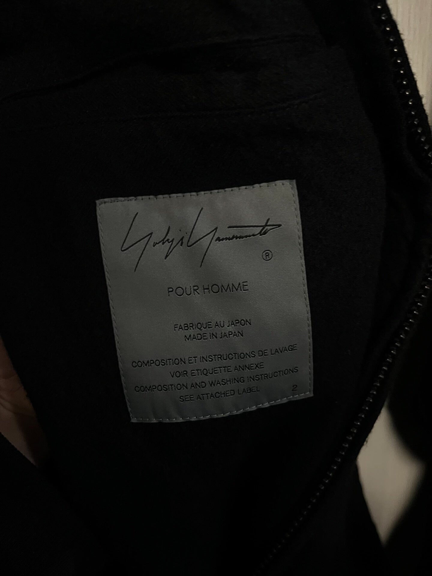 Yohji Yamamoto Black Wool Outerwear Coat