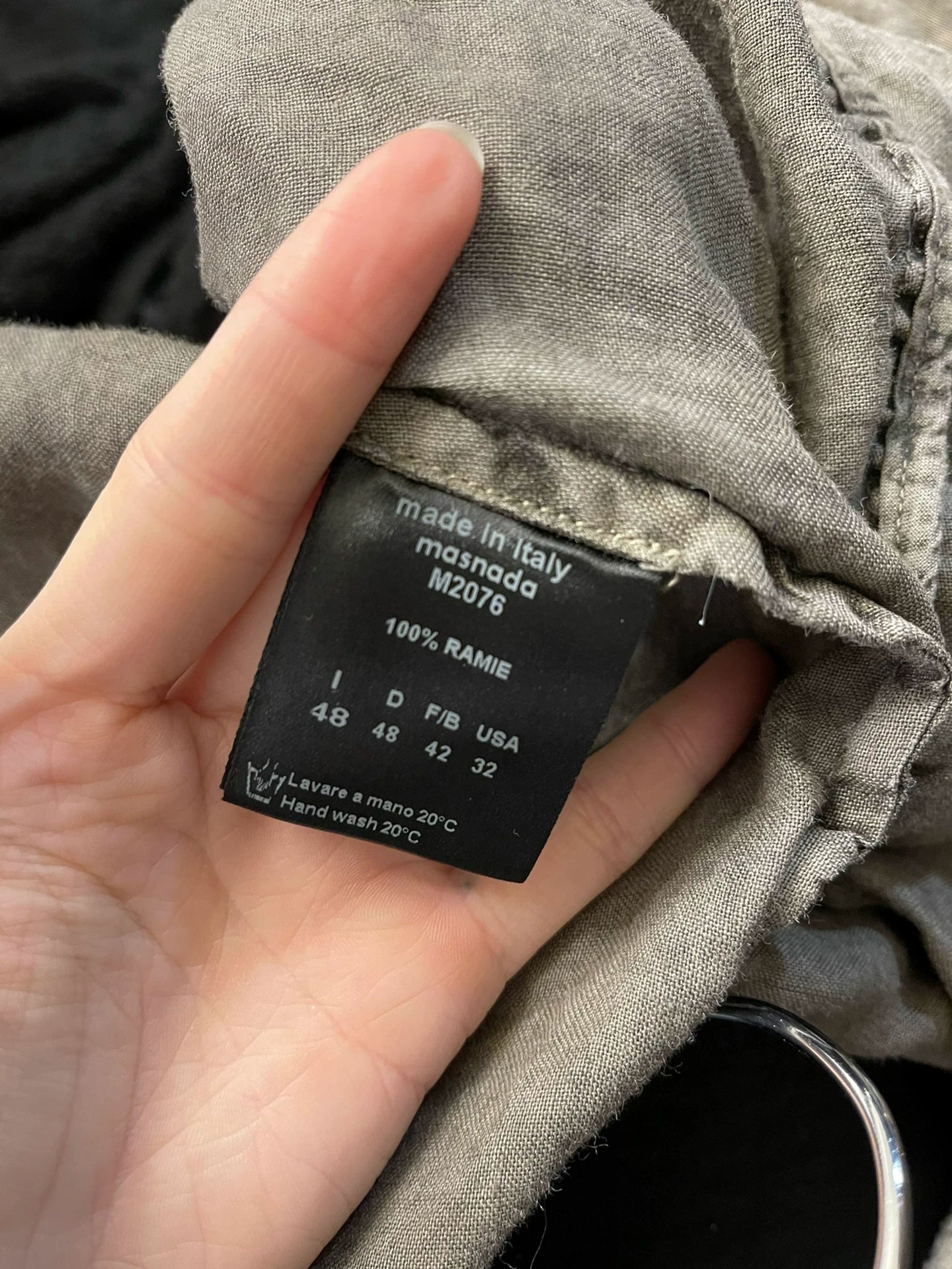 oversized khaki linen coat with large collar