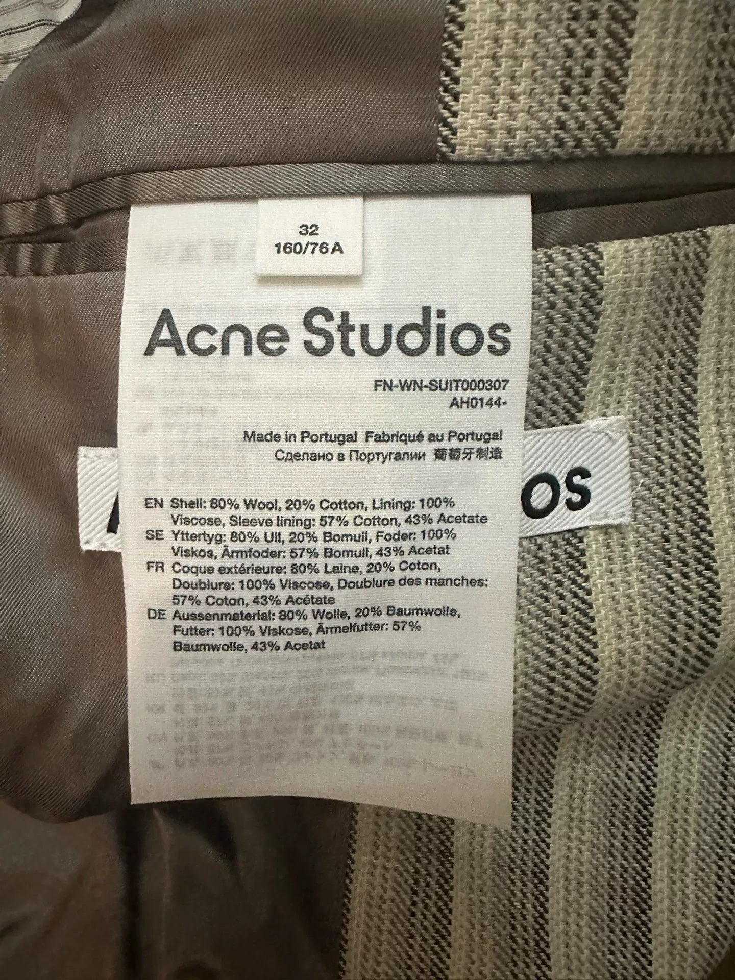 gray striped double-breasted blazer