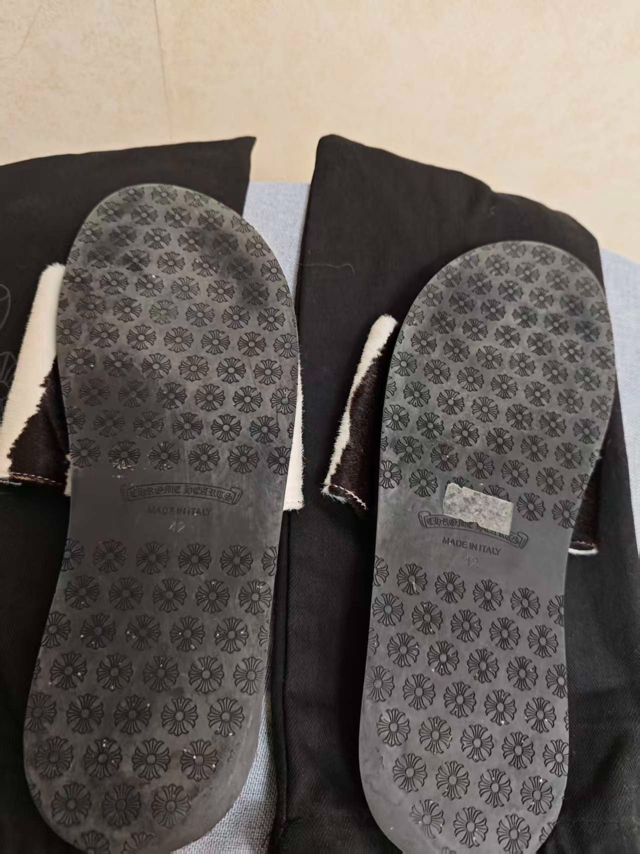 Chrome Hearts Apple Green Horsehair Slippers