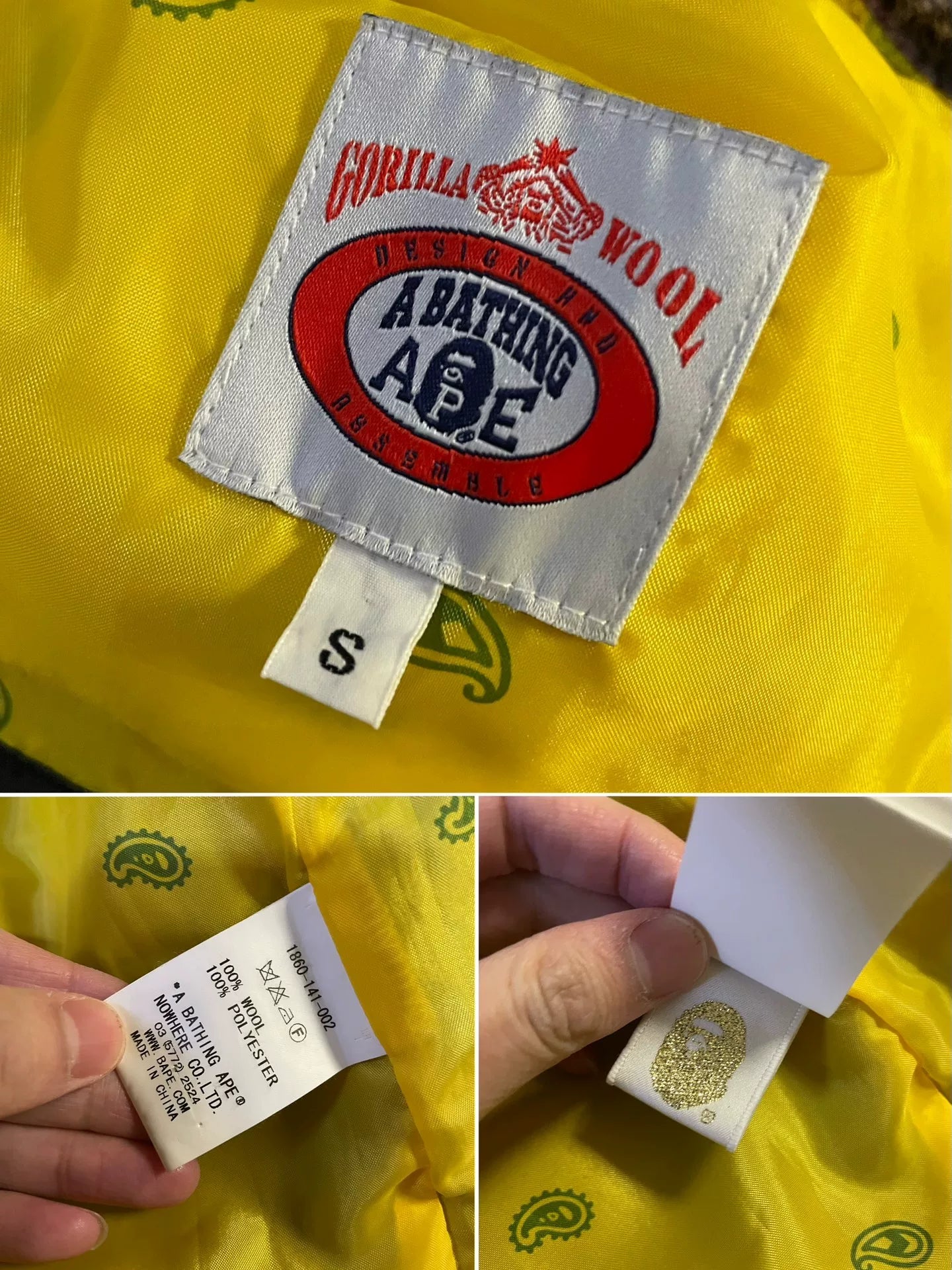 bape x harris tweed wool coat