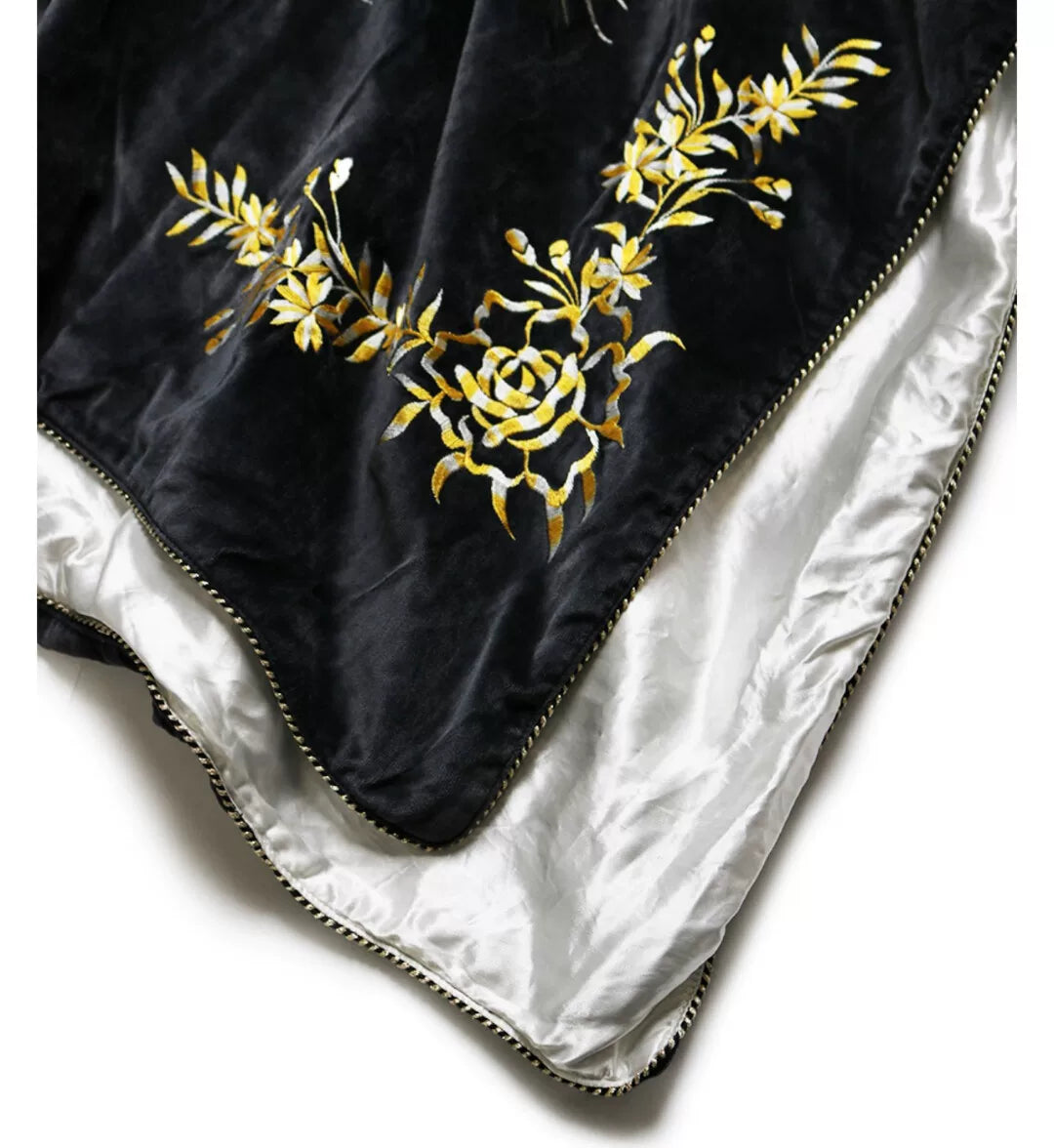 oversized embroidered shawl coat from kapital