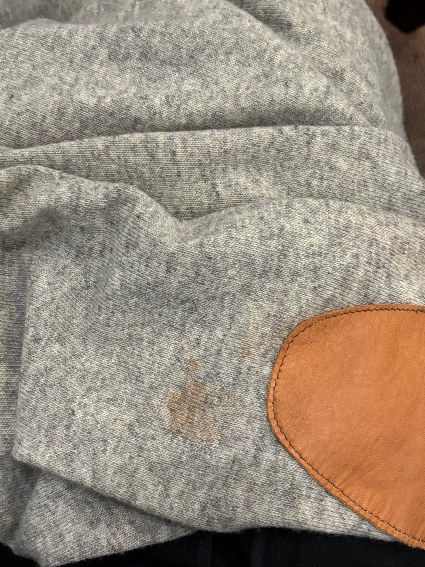 maison margiela elbow patch knit sweater