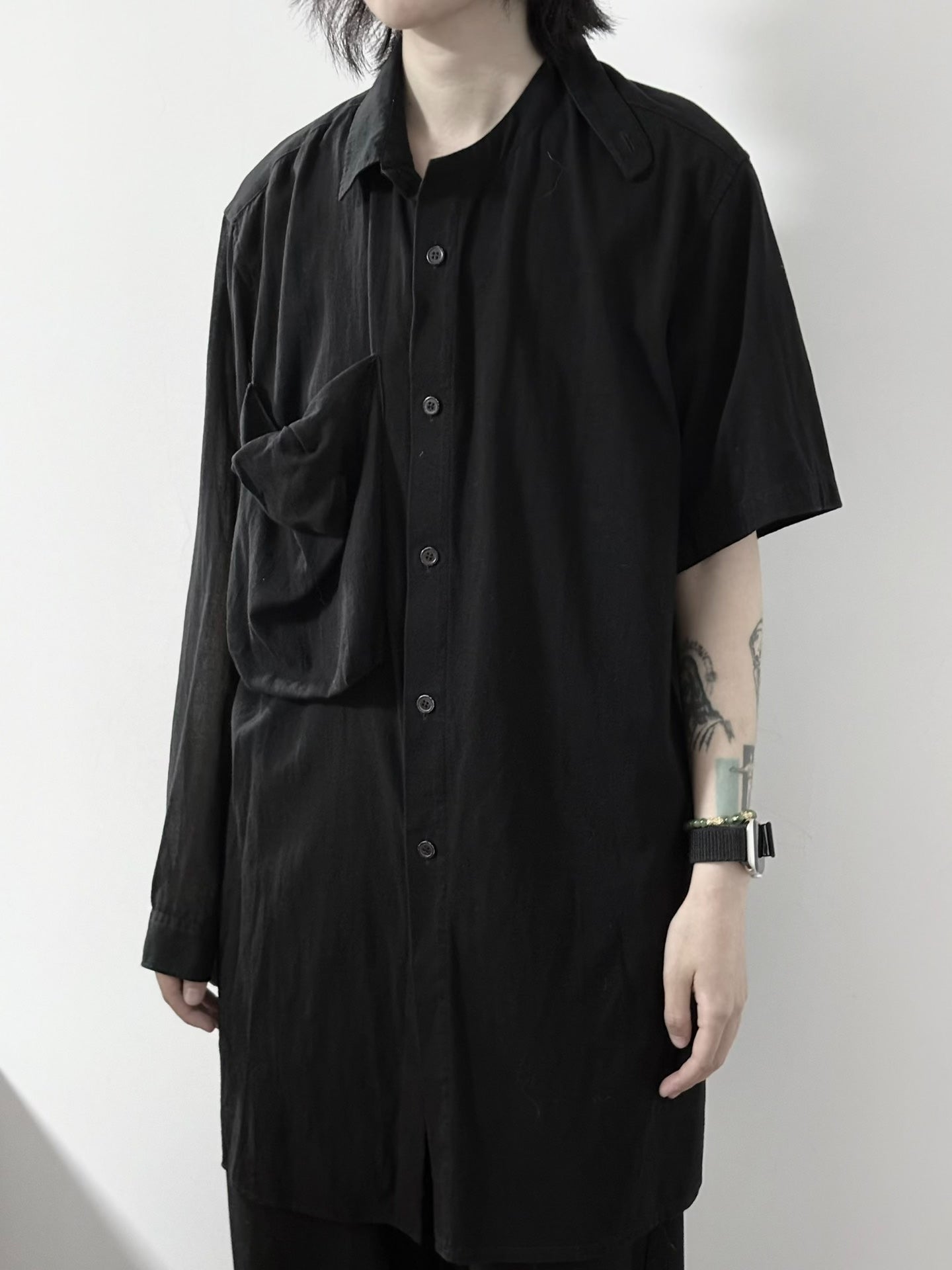 Yohji Yamamoto Deconstructed Asymmetric Long Shirt