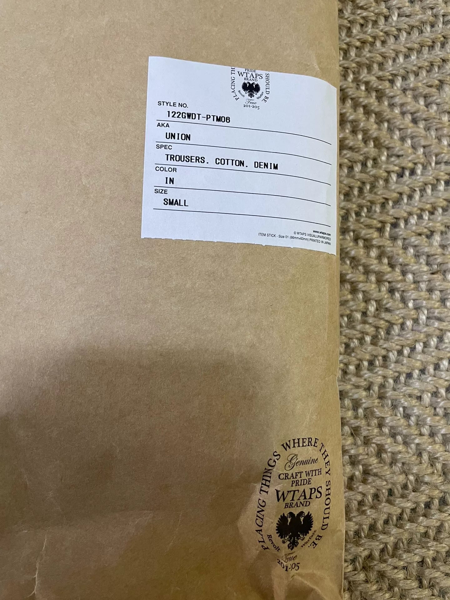 WTAPS UNION DENIM Raw Jeans