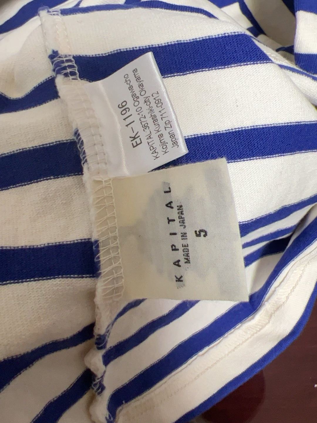 Kapital Smiley Blue Striped T-shirt