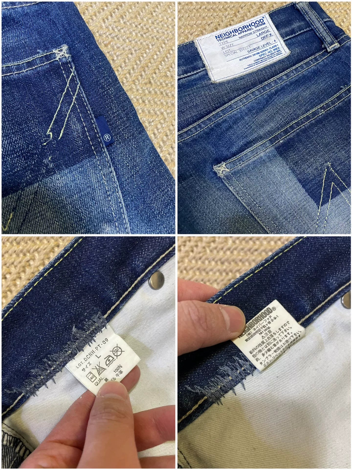 vintage neighborhood distressed denim pants