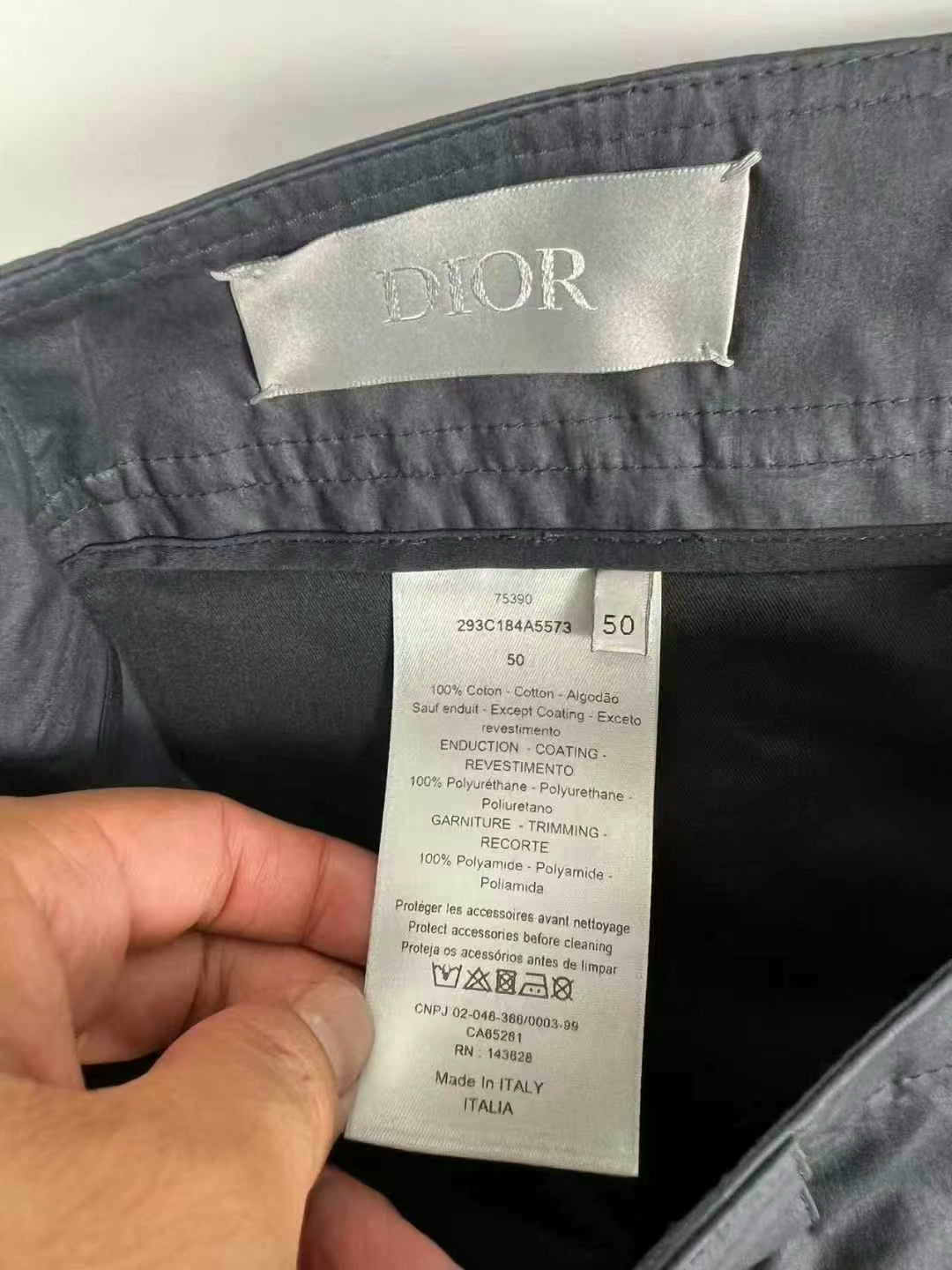 dior dark gray utility cargo pants